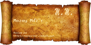 Mezey Mór névjegykártya